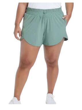 All In Motion Women's Active Light Woven High-Rise Shorts 3" Green XL